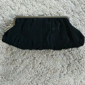 Black velvet evening clutch